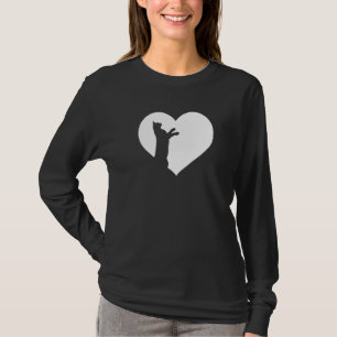 T-shirt Cute Vintage Qui aime Chats Noir Chat Coeur Blanc
