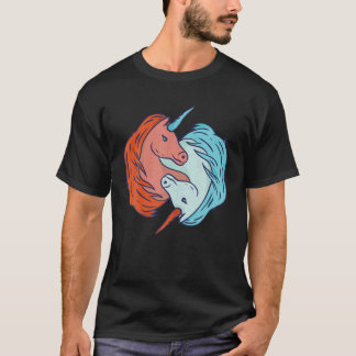 T-shirt Cute Vintage Retro Yin Yang Unicorns Unicorn Lover