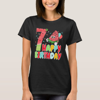 T-shirt Cute Watermelon Happy 7th Birthday Family Watermel