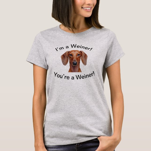 T-shirt Cute Weiner Chien Typographie Je suis Weiner (Devant)