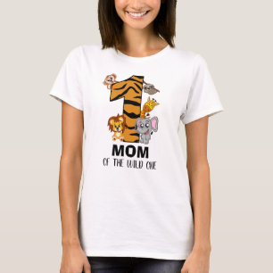T-shirt Cute Wild One Jungle Animal Safari Zoo Maman T-shi