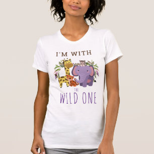 T-shirt Cute Wild One Jungle Safari Parents Anniversaire