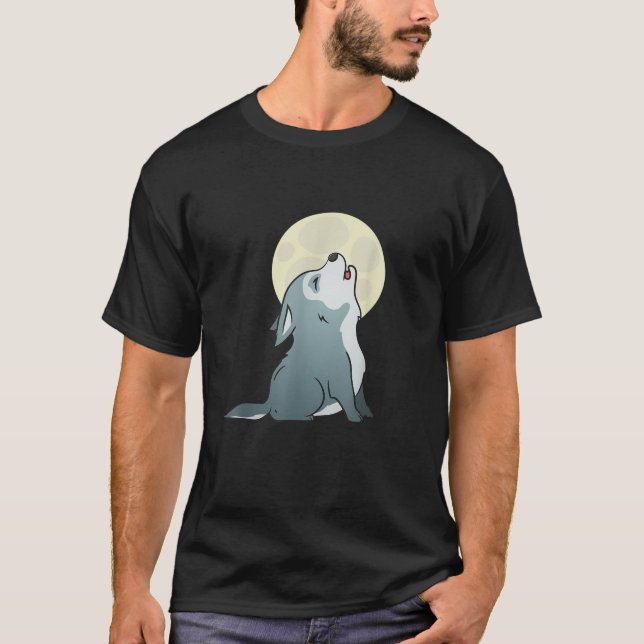 T-shirt Cute Wolf Pup Howling Baby Dog Puppy Men Women Gir (Devant)