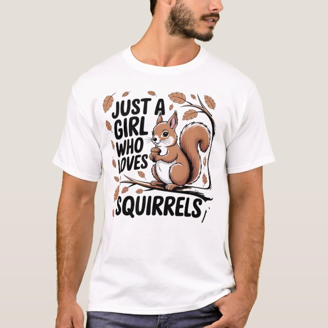 T-shirt Cute Woodland Squirrel Lover Retro Design With Aco (Devant)