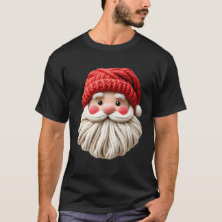 T-shirt Cute Yarn Santa Christmas Face