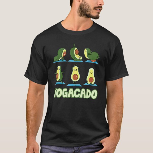 T-shirt Cute Yogacado Avocado Yoga Asana Poses Méditation (Devant)