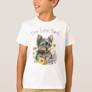 T-shirt Cute Yorkie Chien Floral