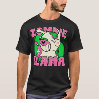 T-shirt Cute Zombie Llama Drôle Halloween Zombie Animaux