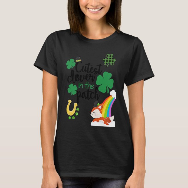 T-shirt Cutest Clover In The Patch St Paddy's Day Leprecha (Devant)