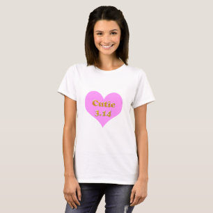 T-shirt Cutie 3,14 Pi Jour Coeur rose