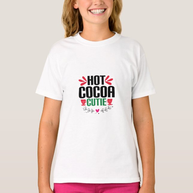 T-shirt Cutie de cacao chaud - Noël charmant (Devant)