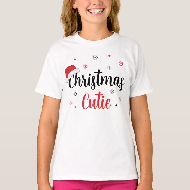 T-shirt Cutie de Noël Santa Hat (Devant)