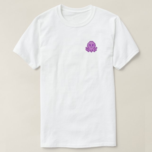 T-shirt Cutie Octo Retro Pixel Art (Design devant)