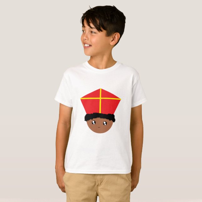 T-shirt Cutieful Kids Art St. Nicholas Miter Zwarte Piet (Devant entier)