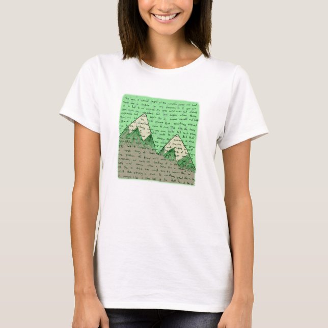 T-shirt cuvette verte de textes d'oranges (Devant)