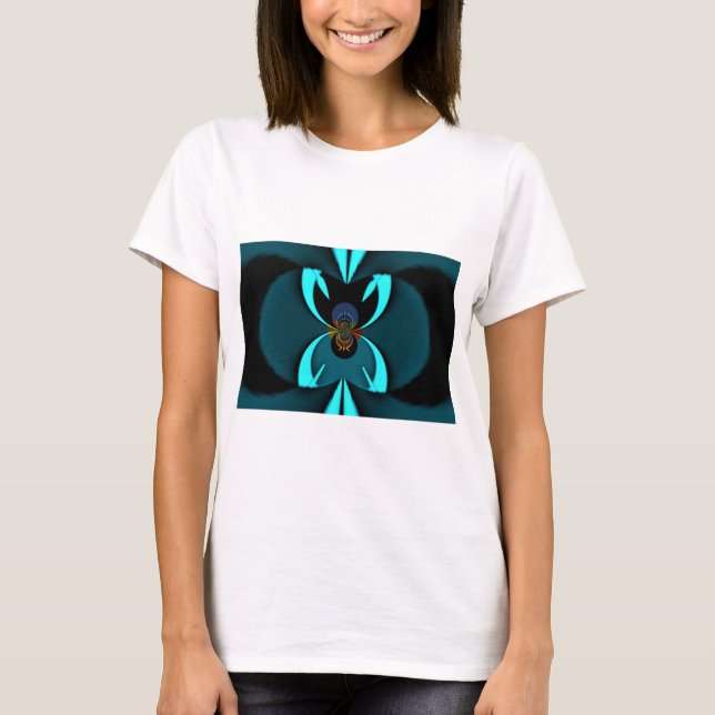 T-shirt Cyan Abstrait Art Print (Devant)