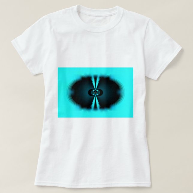 T-shirt Cyan et Black Abstrait Art Print (Design devant)