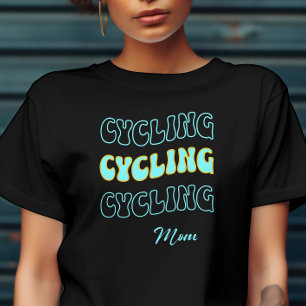 T-shirt Cyan super Cyclisme Maman pour Femme biker
