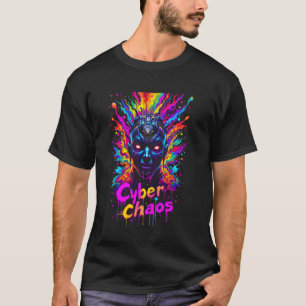 T-shirt Cyber Chaos Trippy Coloré Cyberpsychedelique Vibra