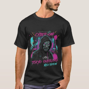 T-shirt Cyber-Oni & Tête de Chat Robotique Neo-Tokyo Vap