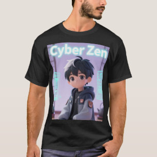 T-shirt Cyber Zen 3D Anime Garçon Vetement Technologique F