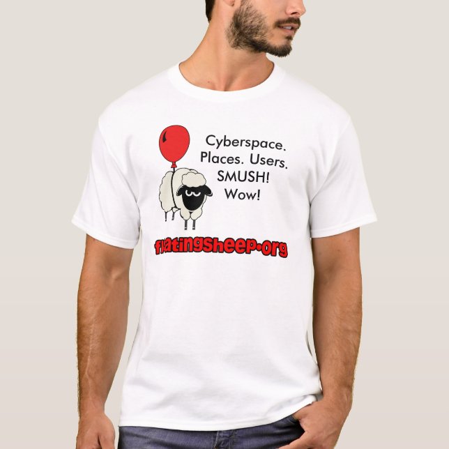 T-shirt Cyberespace. Endroits. Utilisateurs. SM… (Devant)