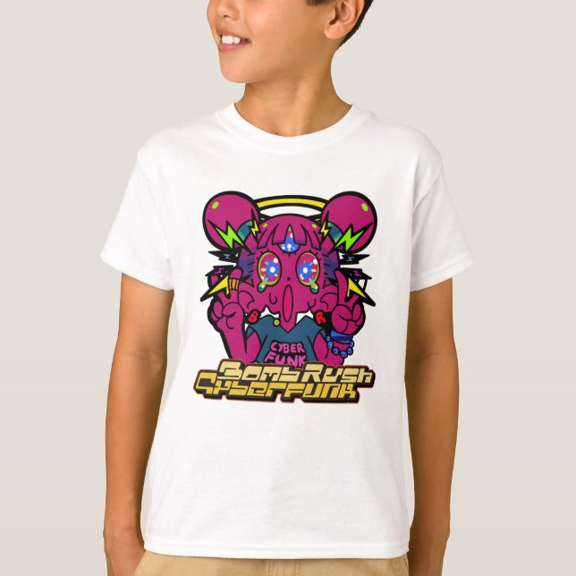 T-shirt Cyberfunk de poussée de bombe (Devant)