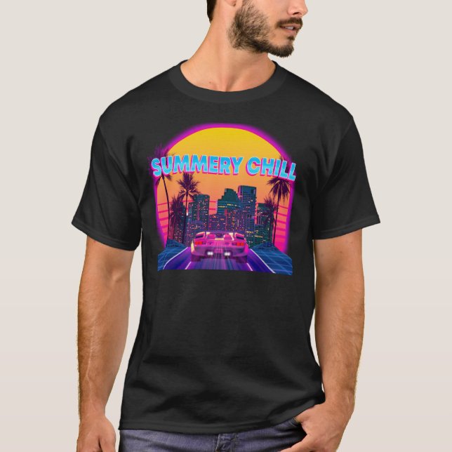 T-shirt Cyberpunk avec des vibrations Summery Chill ! T-Sh (Devant)