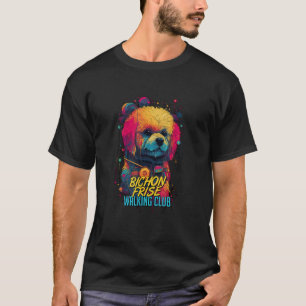T-shirt Cyberpunk Bichon Frise Walking Club Chien futurist
