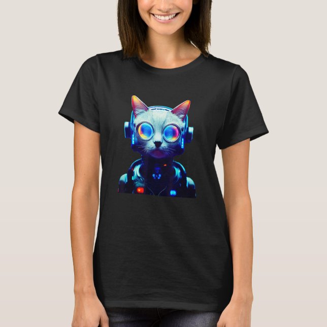 T-shirt Cyberpunk Cat 4 (Devant)
