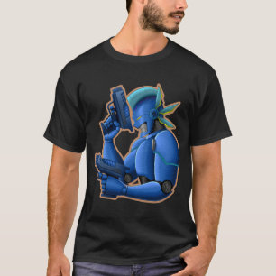 T-shirt Cyberpunk Cyborg Robot - Android Cobalt Futuriste