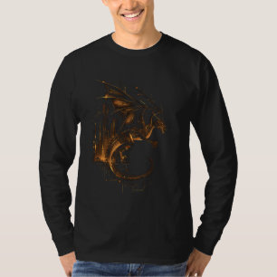 T-shirt cyberpunk Dragon avec ailes et écailles à la ville