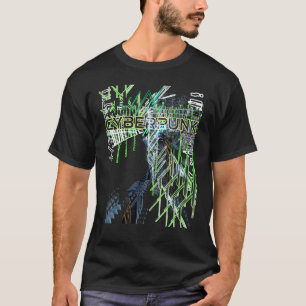 T-shirt Cyberpunk esthétique rétro 80s Glitch Trippy Graph
