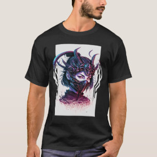 T-shirt Cyberpunk esthétique Samurai Demons Masque Japonai