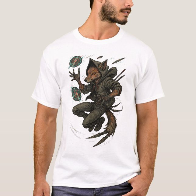 T-shirt Cyberpunk Fox Ninja (Devant)