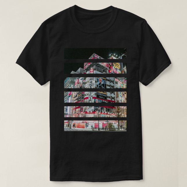 T-shirt Cyberpunk Japan Cityscape  (Design devant)