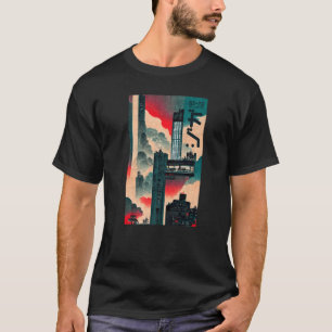 T-shirt Cyberpunk Sci-fi Dystopia City Ukiyo-e Japane