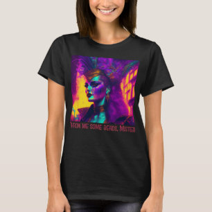 T-shirt Cyberpunk-synthwave Mardi Gras Femme