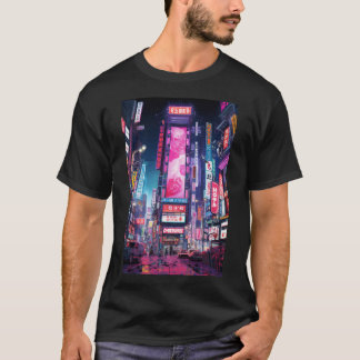 T-shirt Cyberpunk Tokyo rue Neon