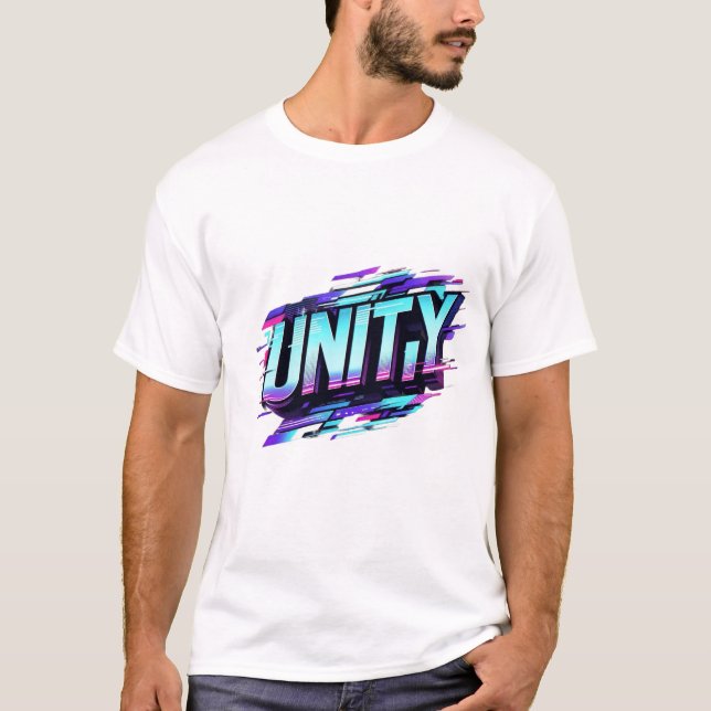 T-shirt Cyberpunk UNITY : Effet de Glitch Conception futur (Devant)