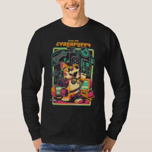 T-shirt Cyberpuppy Cyborg Corgi science fiction futuriste