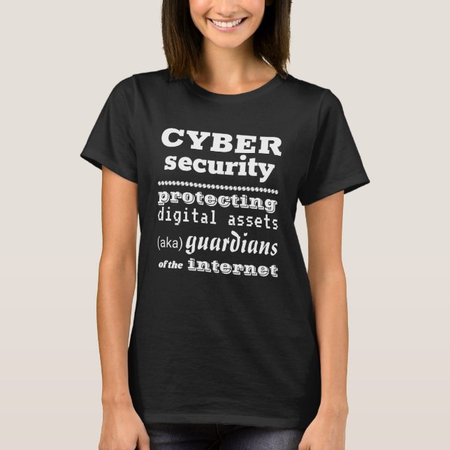 T-shirt Cybersécurité moderne Cybersécurité Typographie (Devant)