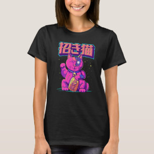 T-shirt Cyborg Maneki Neko Chat Japonais Lucky Chat Cyber 