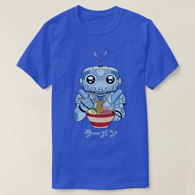 T-shirt Cyborg Robot Ramen nouilles Cyber esthétique (Design devant)