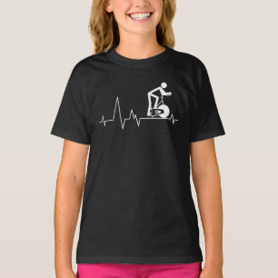 T-shirt Cycle de rotation interne Heartbeat moto mignonne