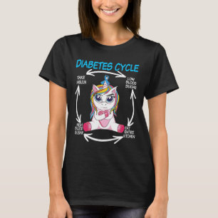 T-shirt Cycle diabétique amusant Unicorne Diabète Sensibil