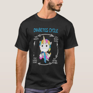 T-shirt Cycle du diabète Diabète Sensibilisation Unicorne