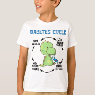 T-shirt Cycle du diabète dinosaure