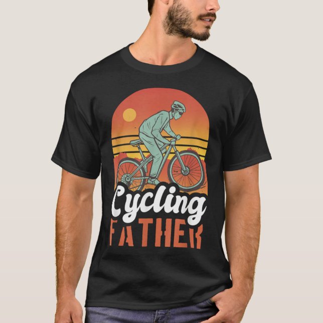 T-shirt Cycling Father With A Bike For Father's Day (Devant)