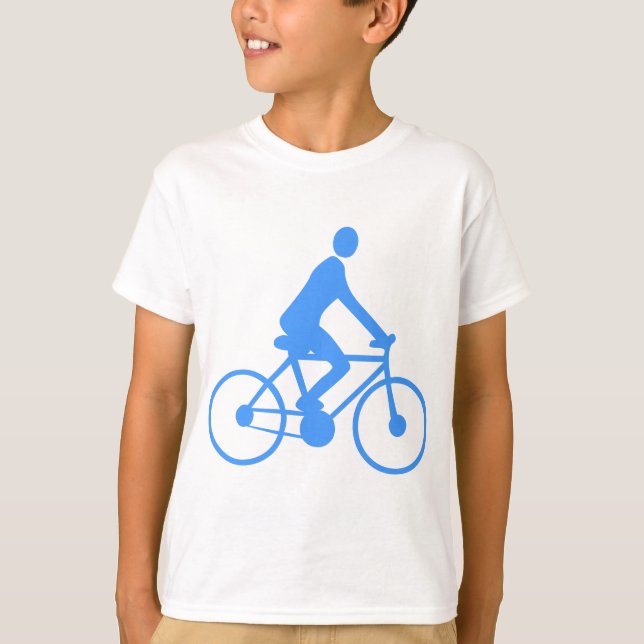T-shirt Cyclisme - Bleu bébé (Devant)